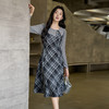 奢姿大码女装2025冬季减龄格纹连衣裙胖妹妹娃娃领设计时尚裙子9954894337 商品缩略图1