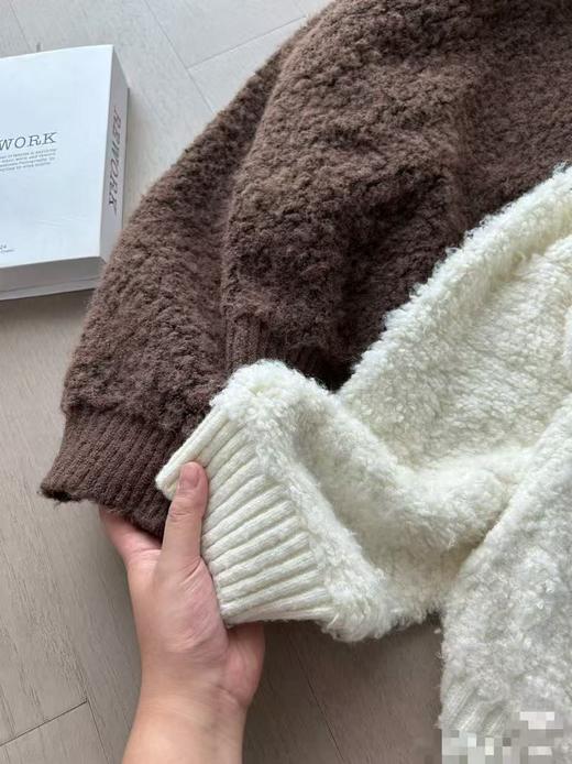 超值促→冬季新品毛巾圈圈连帽毛衣开衫女气质优雅通勤双色-喜出 商品图7