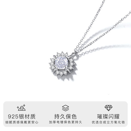 【Winy】s925 纯银星钻炽阳项链 太阳花闪耀吊坠 小众设计锁骨链 防过敏不掉色 商品图1
