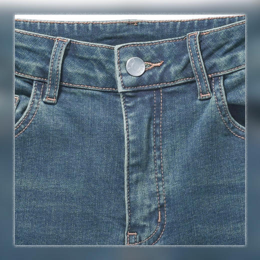 Bella Futura 暮云晕染·桑蚕丝德绒微喇修身牛仔裤 商品图2