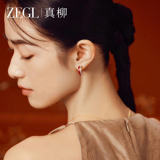 小马作ZEGL真柳本命马年系列红色耳钉女高级轻奢耳环秋冬新年耳饰 商品图2