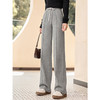 【年终特卖】熙世界灰色窄版阔腿裤秋冬加绒裤高腰垂感宽松休闲直筒运动卫裤 商品缩略图4