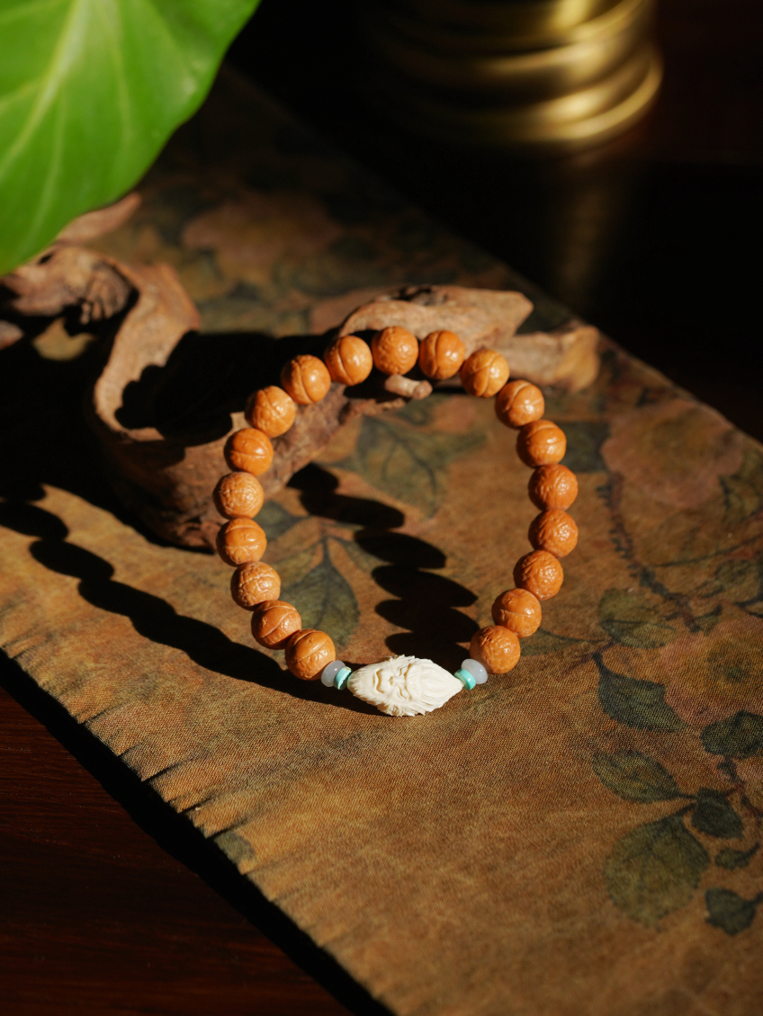 猴头核桃猛犸牙手串