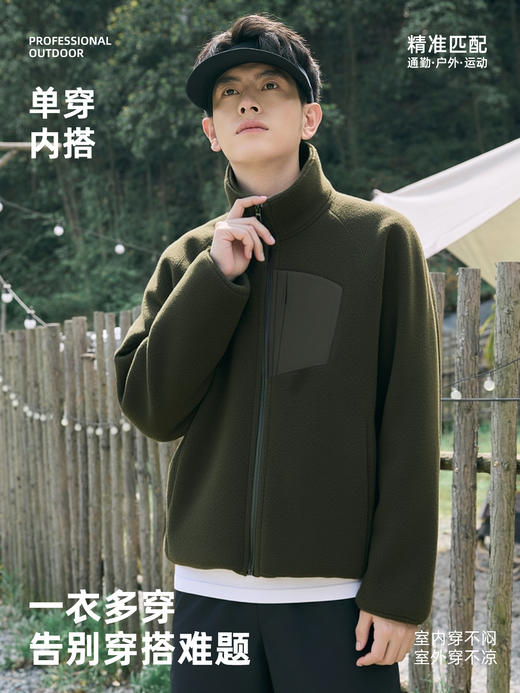 【特价79元】男女新款户外运动立领保暖休闲百搭开衫抓绒上衣 摇粒绒外套秋冬季 商品图7