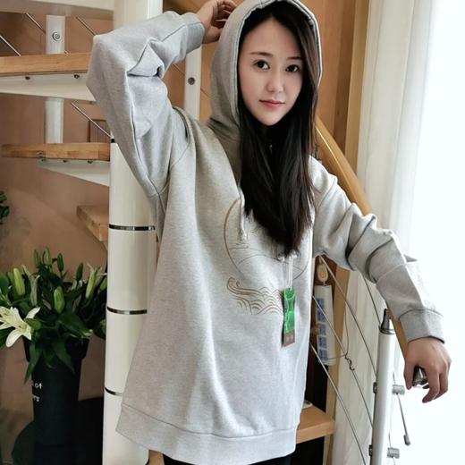 有机棉灰色连帽卫衣 休闲针织帽衫 亲子情侣款 儿童成人男女运动衣 适合春秋季外穿/冬季打底的基础款卫衣 素道敦煌天然有机彩棉织造 舒适安全健康 [漳州仓] 商品图6
