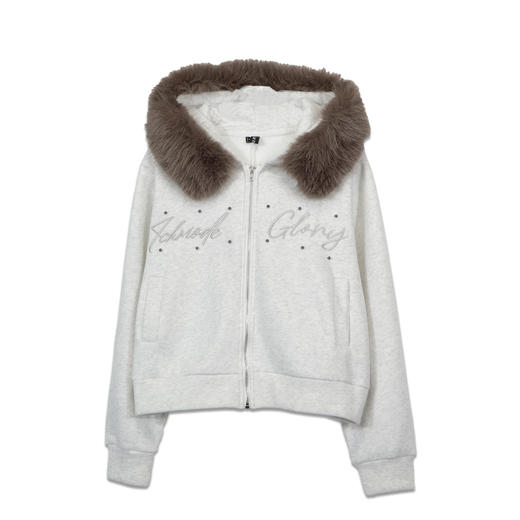 毛领钉珠加绒短款卫衣外套-纪念日百货门店同款167998079 商品图4