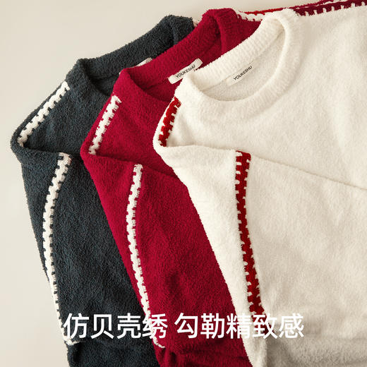 有棵树情侣半边绒本命年红色女士家居服套装-P1134 商品图3