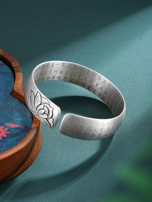 子佩集S999手工银【禅莲静心】手镯【55081262】原创设计 商品图3