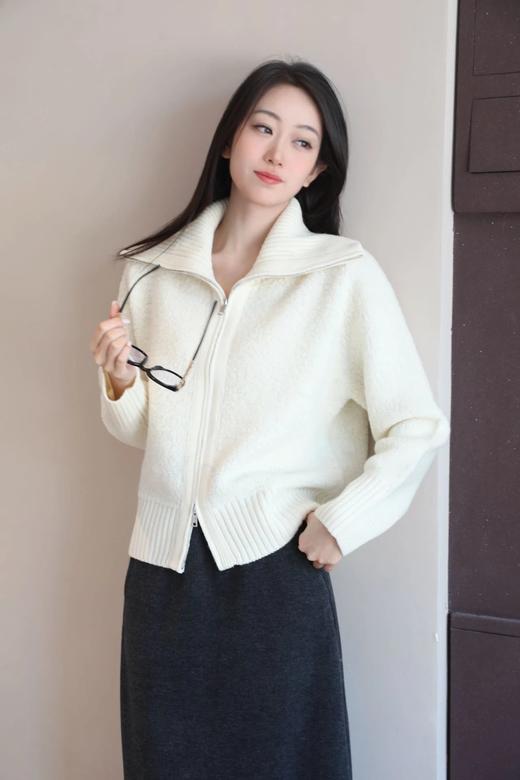 【米麻薯全羊毛加厚翻领开衫】可穿至140斤~独特圈圈纱工艺➕客供澳洲进口100%美丽诺羊毛，更轻盈更柔软~上身慵懒随性，百搭不挑人WD 商品图5
