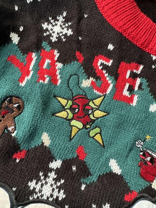 贝壳三 氛围感圆领提花针织衫女圣诞节卡通套头打底毛衣C120530 商品图8