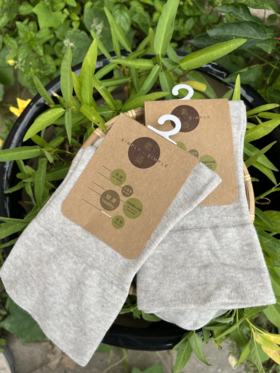 【素道有机棉宽松袜(灰色) 】不染色短袜 舒适 宽松袜SWS0032[漳州仓]