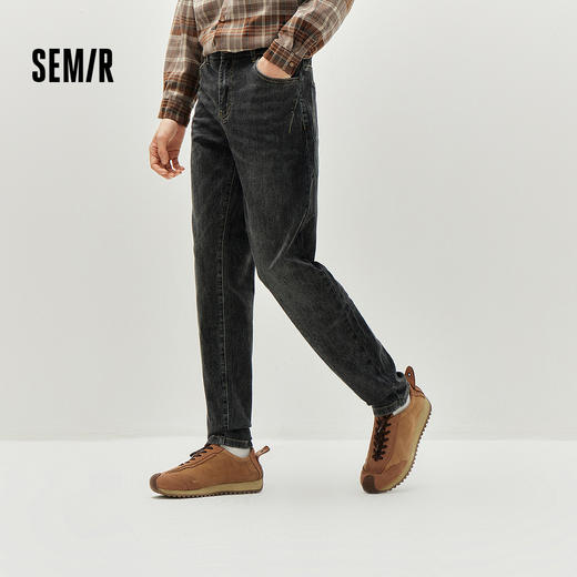 森柔|森马牛仔裤男生春季复古都市合体小脚裤子日常通勤弹力长裤 商品图0