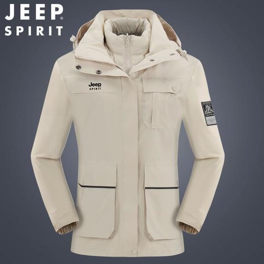JEEP SPIRIT冲锋衣男情侣两件套可拆卸户外加绒加厚登山服HL8866 商品图2