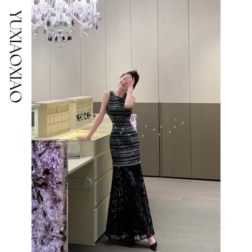 余潇潇【时光礼赞】含绵羊毛亮丝粗花呢褶皱圆领小香外套&连衣裙 商品图4