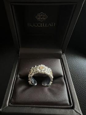 YS43-布契拉提 雏菊 纯银彩钻戒指 男女同款情侣款（XK*MM）