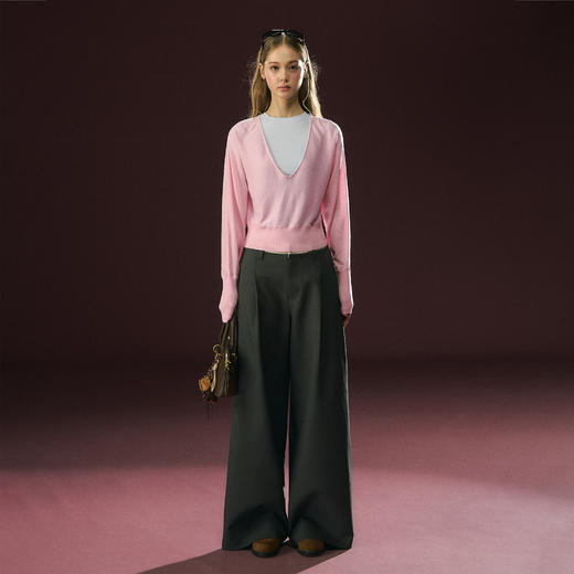 Ariseism 美式复古设计感撞色腰头休闲裤女秋冬新款 商品图3