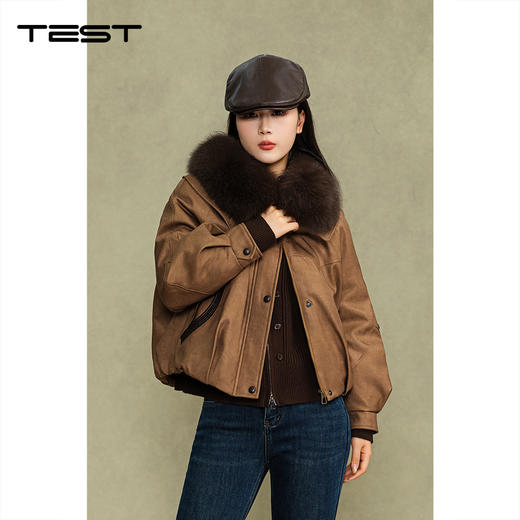 冬上新时尚气质皮草白鹅绒狐狸毛领外套2254137 商品图0