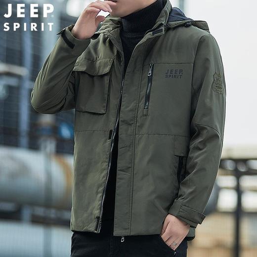 JEEP SPIRIT男士冬季棉服加绒加厚保暖可脱卸帽休闲外套HL8111B 商品图2