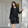 奢姿大码女装2025冬季胖妹妹时尚小香风外套气质百褶设计半裙套装9954994384 商品缩略图0