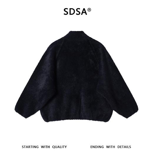 7711SDSA男士秋冬新款痞帅男装美式纯色绒毛拉链立领开衫毛衣百搭宽松 商品图5