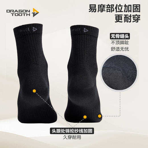 【龙牙上新】龙牙基础款美丽诺羊毛中筒袜 商品图3