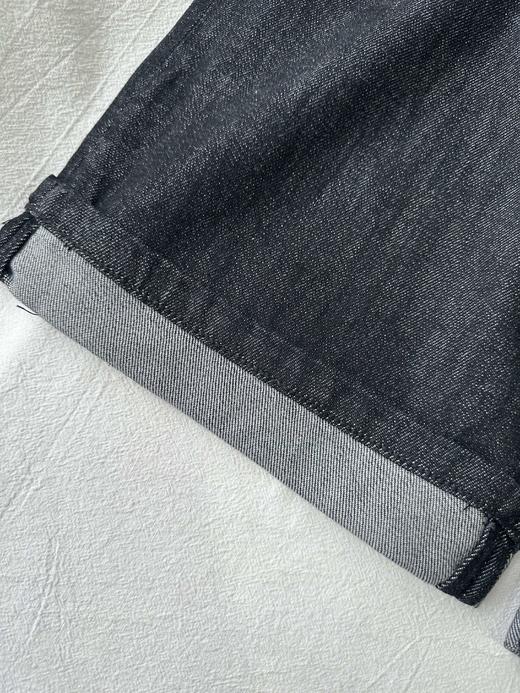 贝壳三 慵懒感高腰棉质阔腿裤弹力休闲翻边女士牛仔裤C120521 商品图12