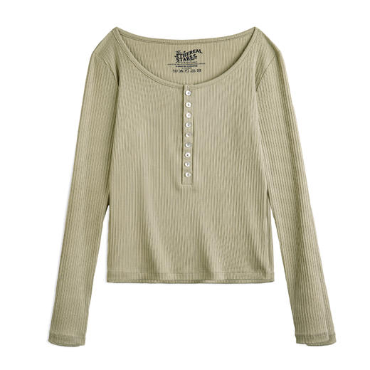 马登美式休闲亨利衫针织打底衫修身内搭长袖t恤新款日常百搭上衣女秋 商品图10