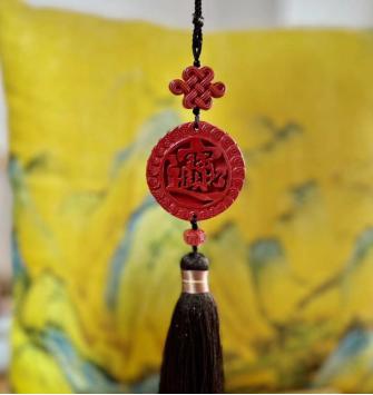 ²【安然水晶】高品朱砂包挂/车挂LS-61（48小时鉴赏期） HM02-CRMM-ARSJ 商品图1