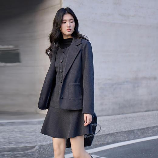 奢姿大码女装2025冬季西装外套胖妹妹百搭职业装气质休闲西服上衣9954394361A 商品图4