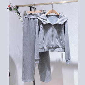 司歌休闲运动套装减龄拉链连帽两件套TO92G783
