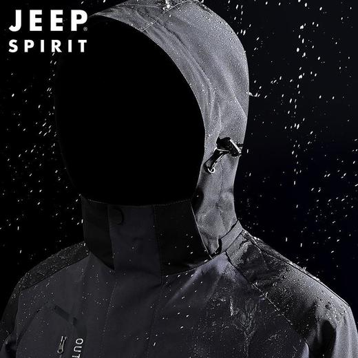 JEEP SPIRIT冲锋衣男款秋冬季户外运动防水保暖抓绒登山服HL1201 商品图3
