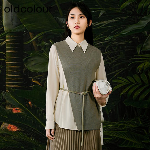 oldcolour欧珂春秋季日常通勤长袖衬衫女（两件套）Q11011079 商品图2