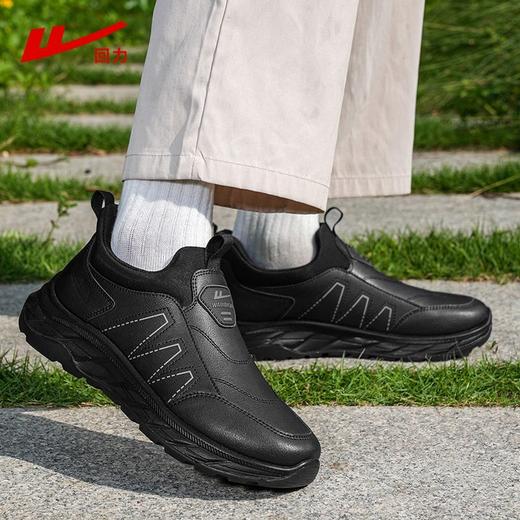 回力爸爸鞋子秋冬款软底休闲舒适防泼水皮面男鞋老年健步鞋老人鞋 商品图7