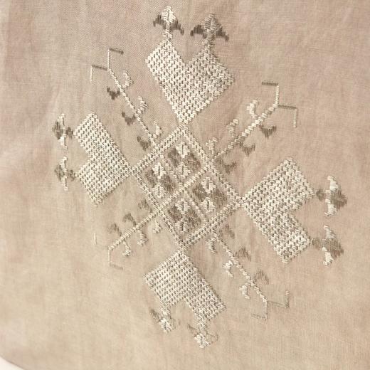 心艺手作：十字纹刺绣亚麻布包 Embroidered linen tote in grey 商品图2