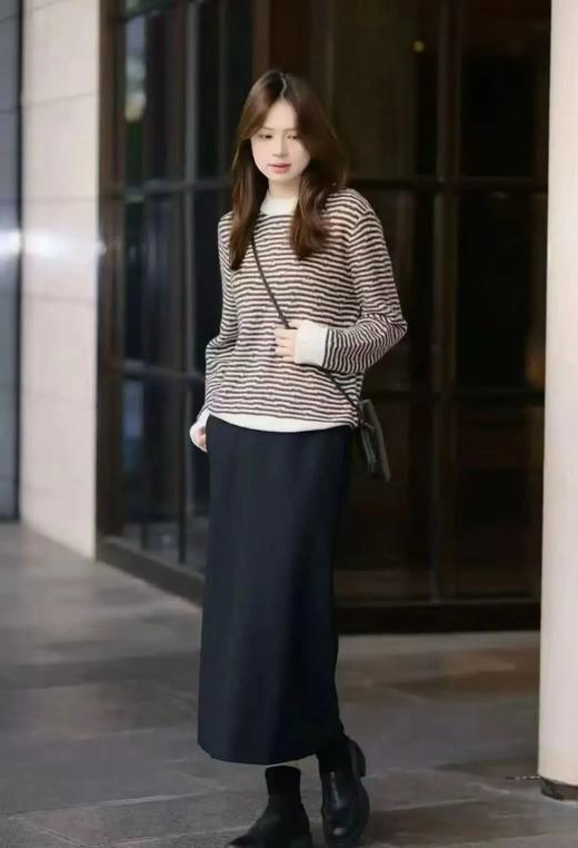 秋冬新款❗️【经典复古条纹圆领针织厚款长袖毛衣】甄选100%绵羊毛，手感柔软细腻有绒感，绵羊毛自带温暖蓬松的触感，贴肤不会扎~无标发货WD 商品图5