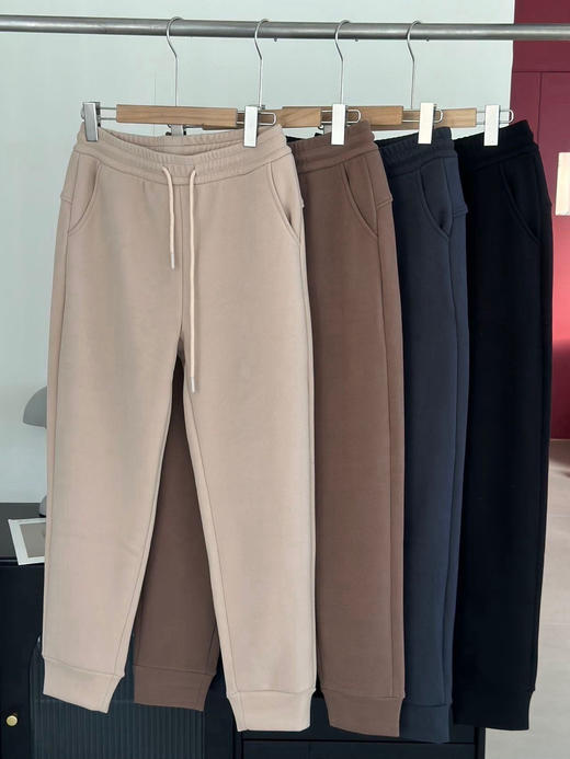 男女同款黑金奥绒加厚防风束脚裤保暖卫裤 商品图0