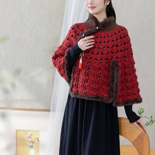 苏苏姐家伊洛斗篷手工diy钩针羊毛线上衣编织毛线团冬材料包 商品图3