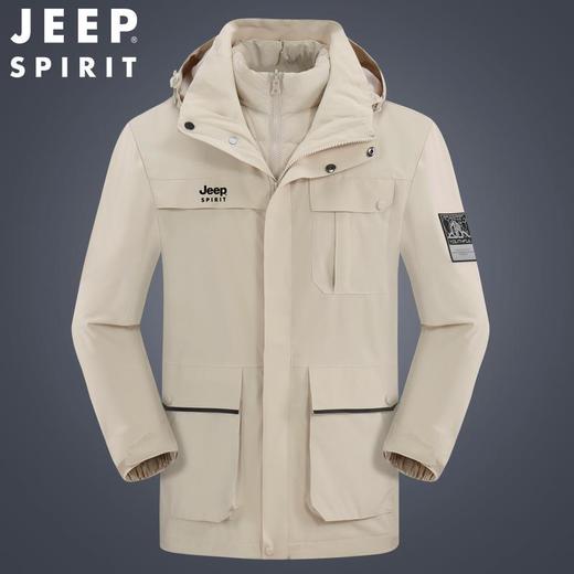 JEEP SPIRIT冲锋衣男情侣两件套可拆卸户外加绒加厚登山服HL8866 商品图4