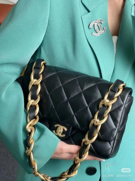 Chanel 粗链条 黑金 腋下包 商品图3