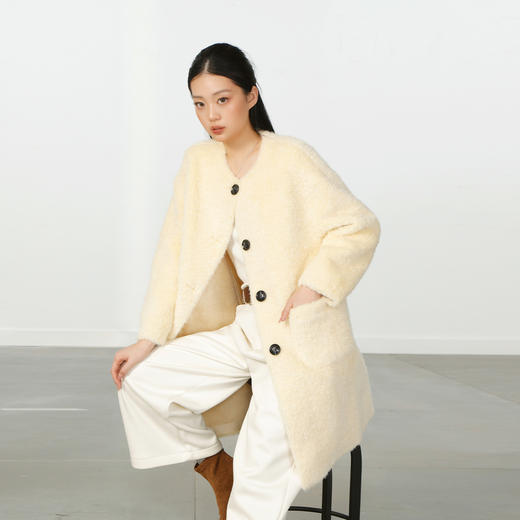 极简慵懒廓形圆领围巾外套-纪念日百货门店同款167746218 商品图0