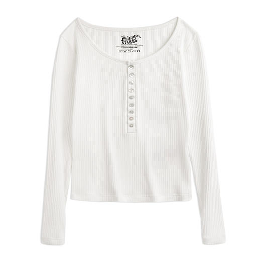 马登美式休闲亨利衫针织打底衫修身内搭长袖t恤新款日常百搭上衣女秋 商品图6