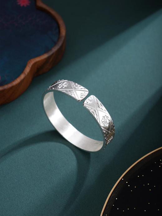 子佩集S999手工银【无尽芳华】手镯【55072261】原创设计 商品图1