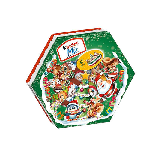 【圣诞节】意大利健达六角什锦牛奶巧克力制品礼盒143g 商品图0