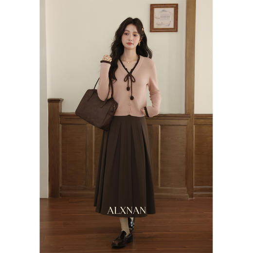 鹿向南「南杏庄园」法式假两件长袖针织衫女秋冬新款显瘦气质上衣 商品图1