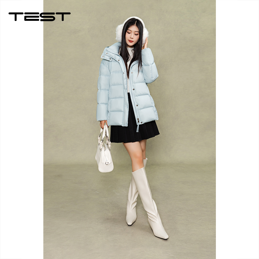 冬上新质通勤保暖柔雾感连帽轻暖羽绒服2254024