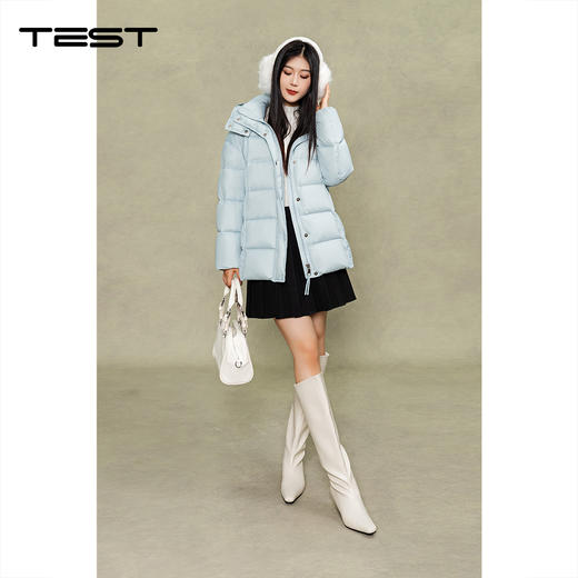 冬上新质通勤保暖柔雾感连帽轻暖羽绒服2254024 商品图0