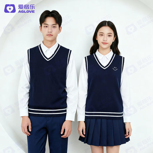 学院风毛衫V领针织马甲（春秋款） 商品图0