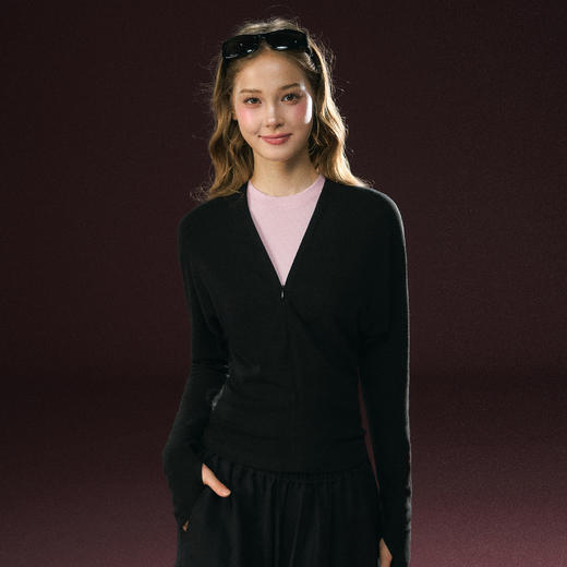 Ariseism 美式复古设计感长袖T恤女秋季新款修身上衣 商品图3