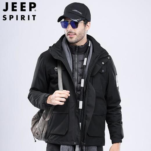 JEEP SPIRIT冲锋衣男女情侣户外防寒服装加厚防风羽绒服男HL8866 商品图0