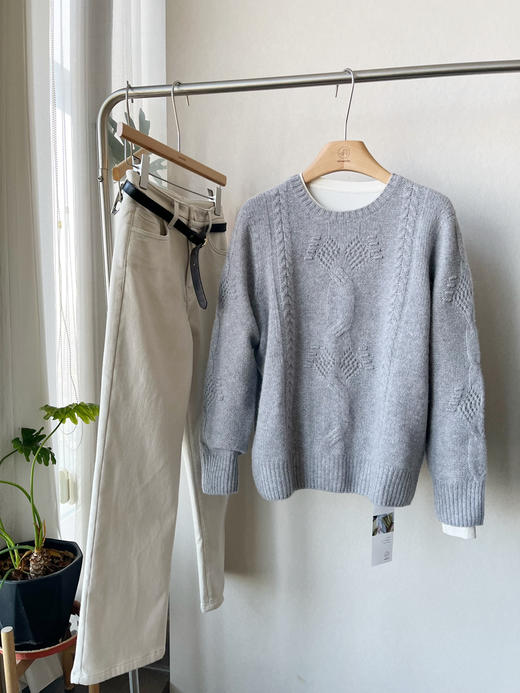 【复古羊绒】噢蜜ooomeooo麻花羊绒套头衫 商品图9